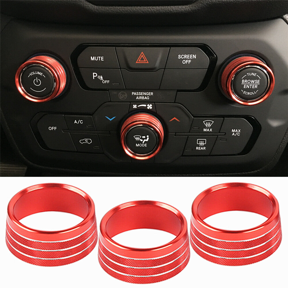 for Jeep Renegade 2018 -2021 Air Conditioner Audio CD Adjust Button Cover Trim Q