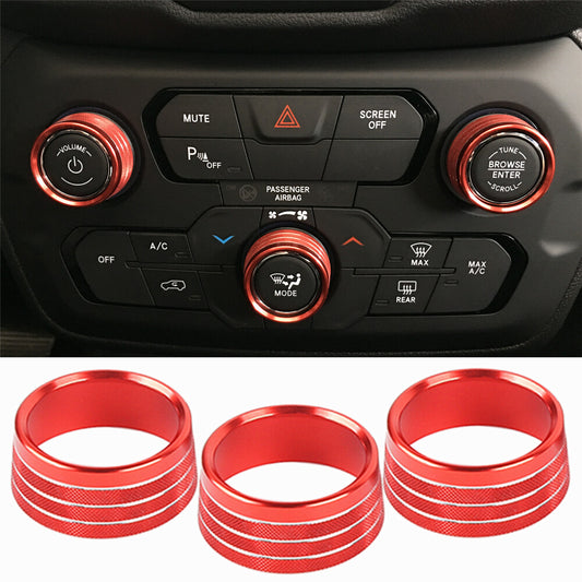 for Jeep Renegade 2018 -2021 Air Conditioner Audio CD Adjust Button Cover Trim Q