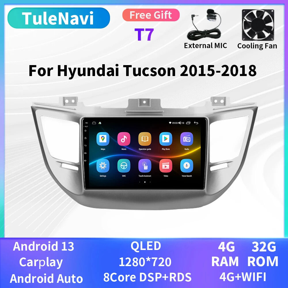 for Hyundai for Tucson iX35 3 2015-2018 Carplay Car Stereo Radio GPS Player Screen