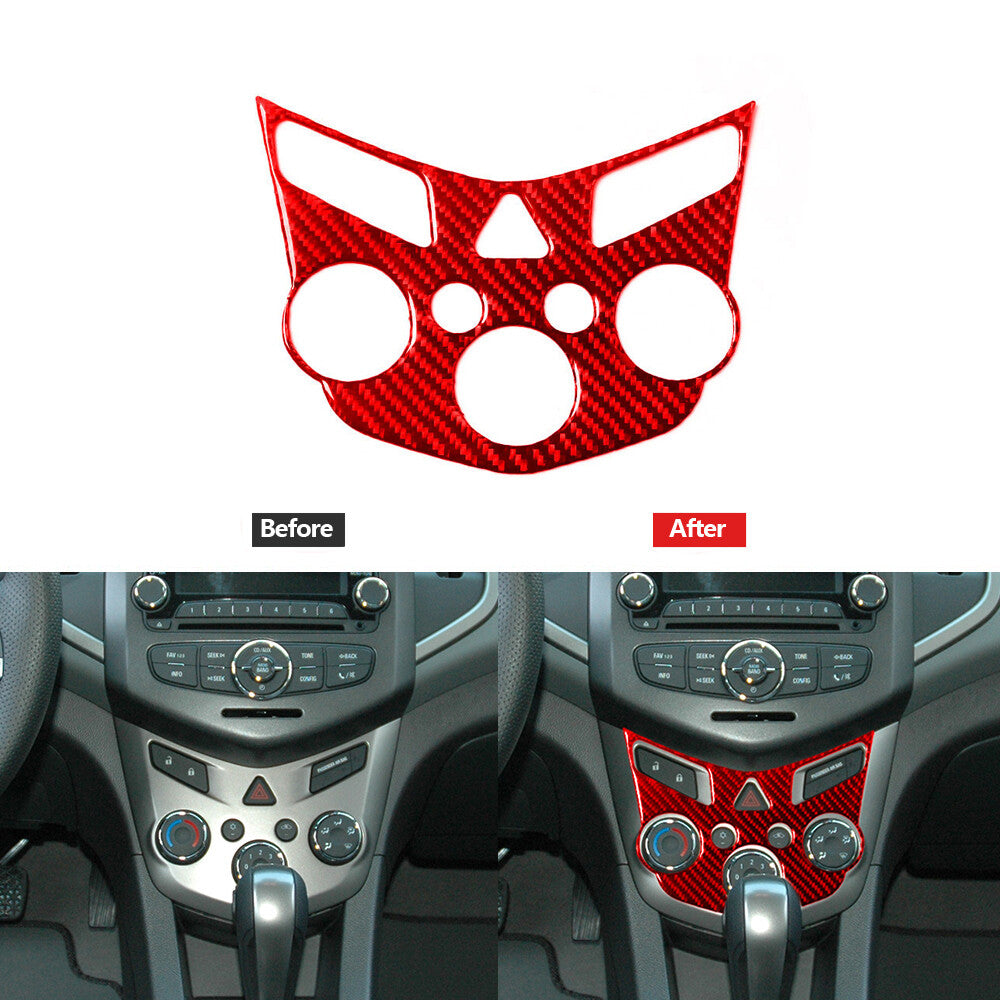 Red Carbon Fiber Center Storage Box Panel Trim Cover For Rogue 2014-2016 v