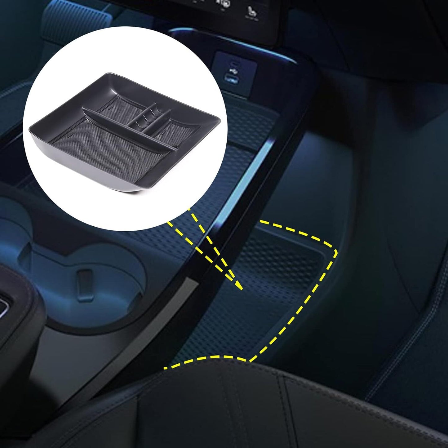 Car Center Console Lower Storage Box Organizer for Ford for Mustang Mach-E 2021-2023