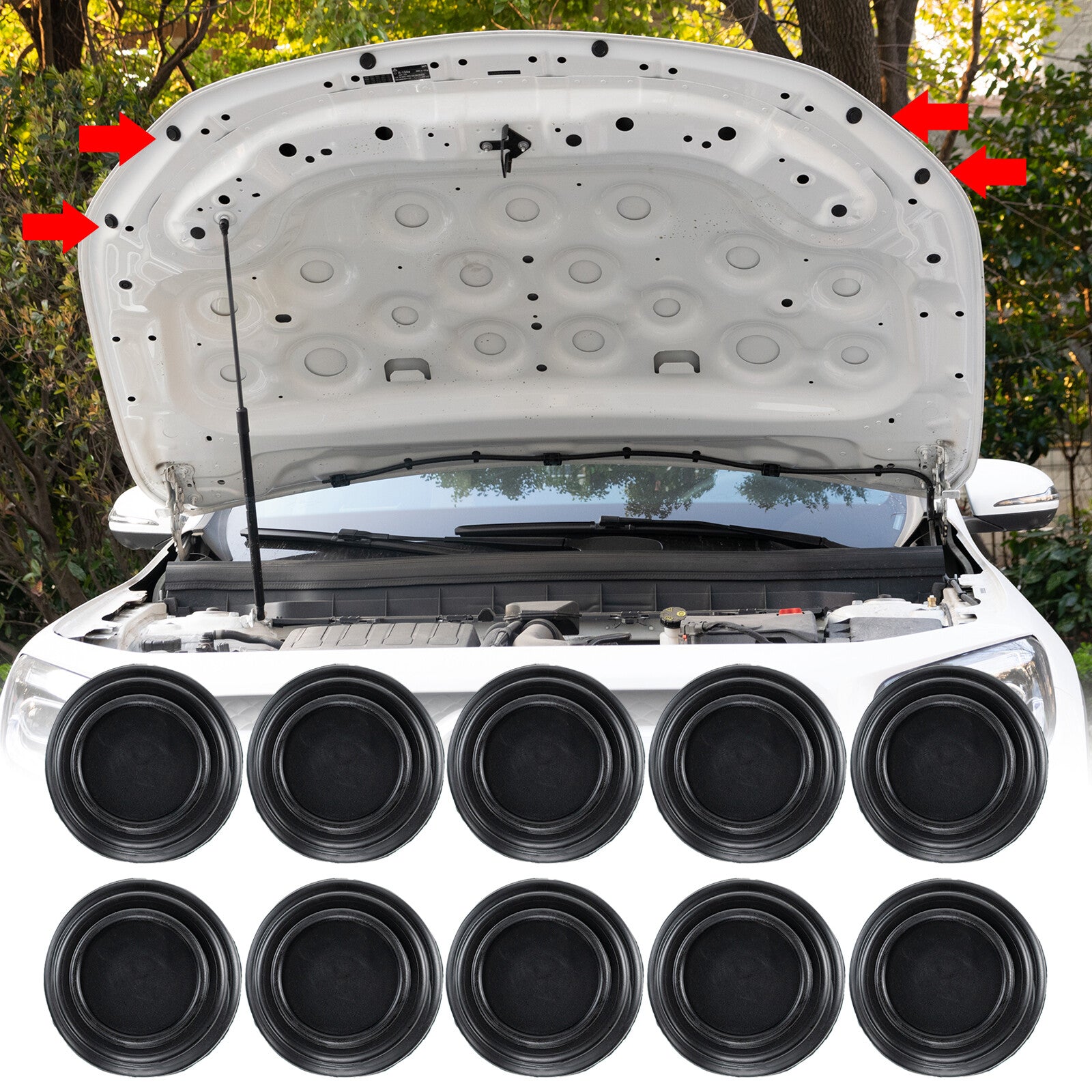 10pcs Car Door Anti-shock Silicone Pad Anti-collision Sticker Buffer Anti-noise