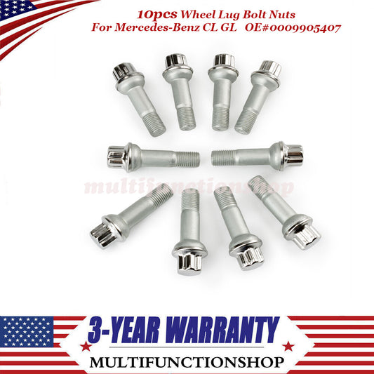 10-piece wheel lug bolt and nut set suitable for Mercedes-Benz AMG GT 43 CL GLK ML S-Class E63 Q