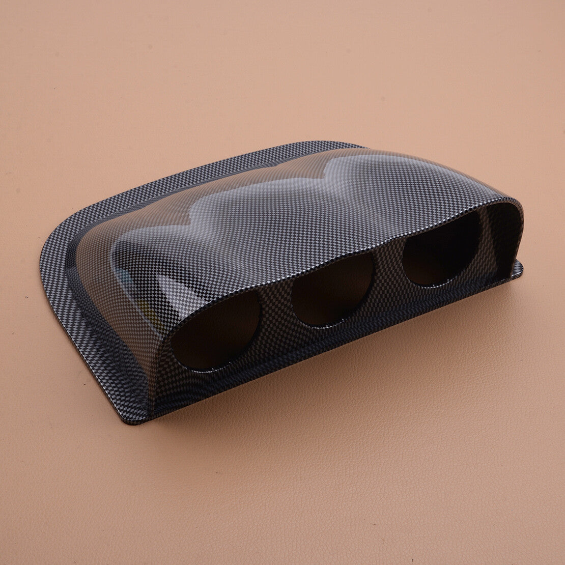 2 Universal Triple Dash Gauge Pod Mount Carbon Fiber ABS 3 Hole Dashboard New v