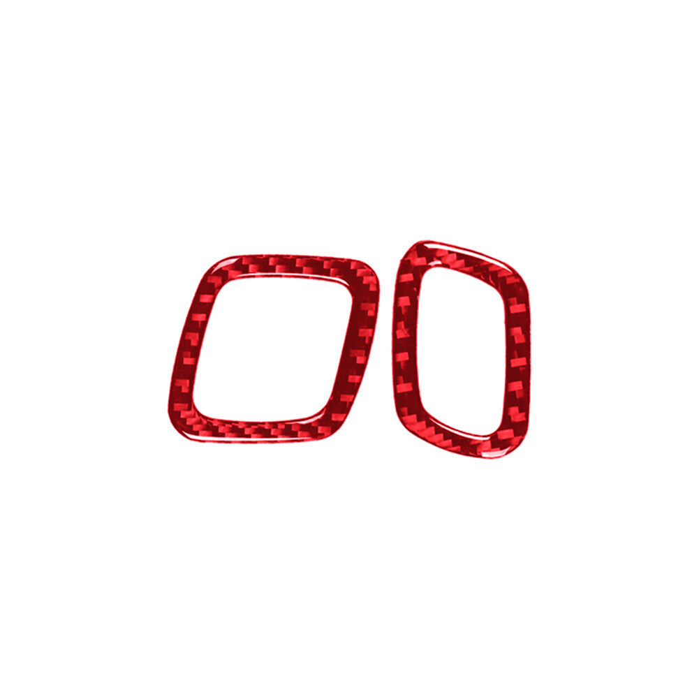 Red carbon fiber interior door lock pin cover trim 2 pieces for Ford for Mustang Mach-E