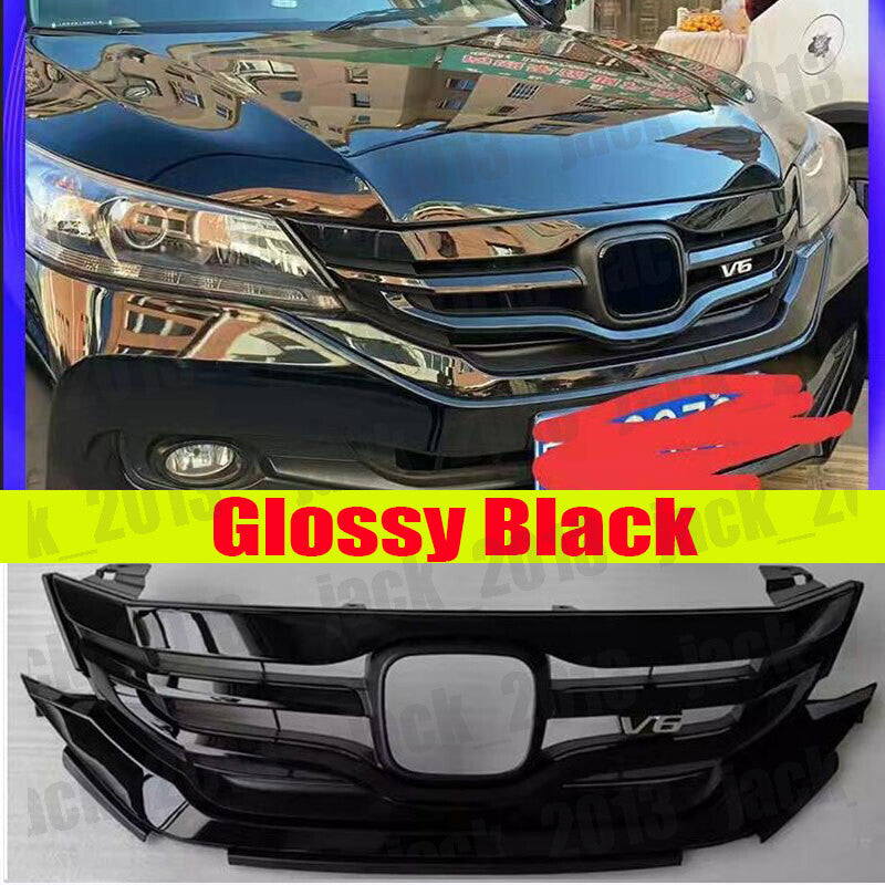 Fit for 2013 14 2015 9th Gen for Honda Accord sedan Glossy Black Front Grille Grill