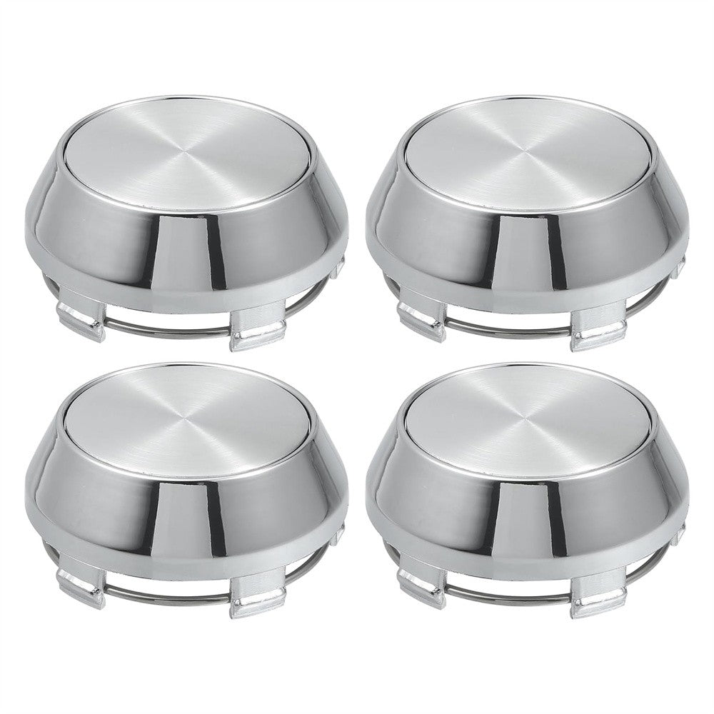 4x For Wheel Center Cap Universal Rim Chrome Hub Cap 60mm No Logo Silver Base Q