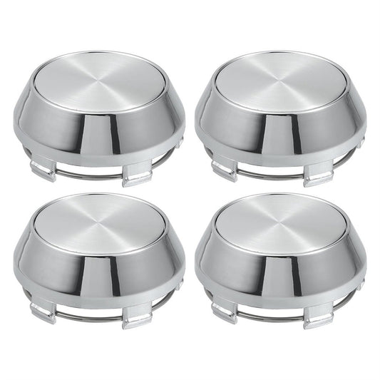 4x For Wheel Center Cap Universal Rim Chrome Hub Cap 60mm No Logo Silver Base Q