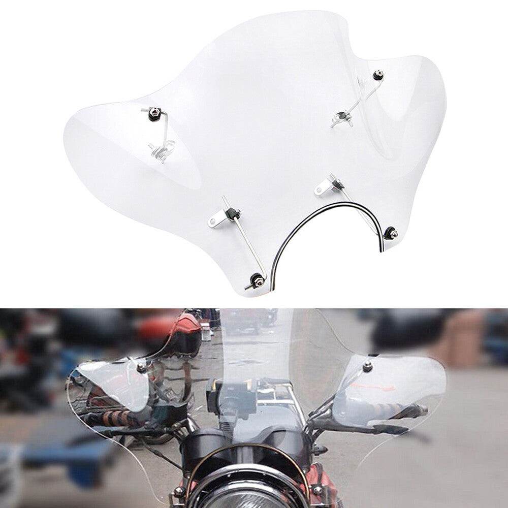Large 25-inch x 14-inch clear windshield, motorcycle universal, suitable for Harley Cruise.