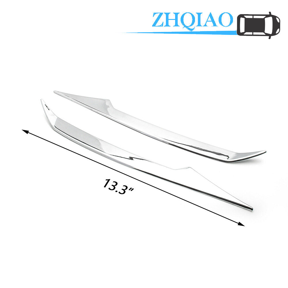 ABS Front Chrome Headlight Lamp Eyelid Cover Trim for Toyota RAV4 2016-2018