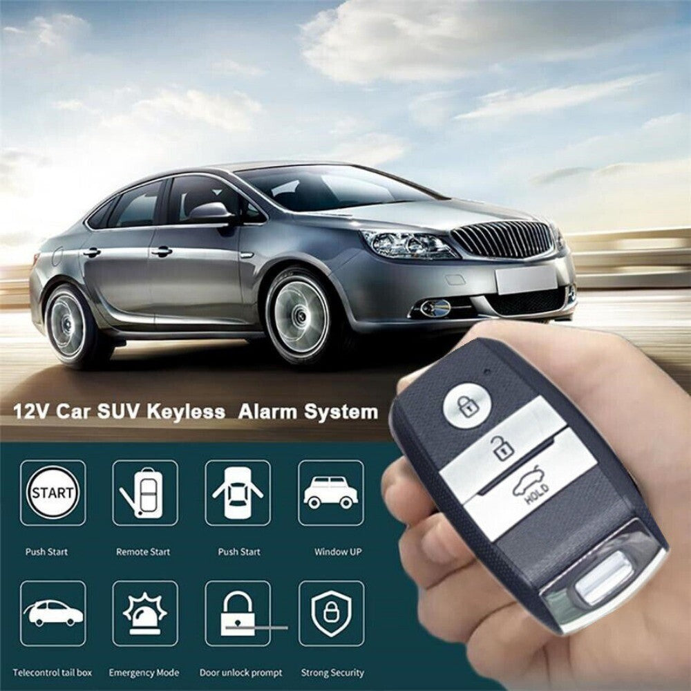 Keyless Entry Car Engine Start Alarm-System Push Button Dual Remote Control KIT n