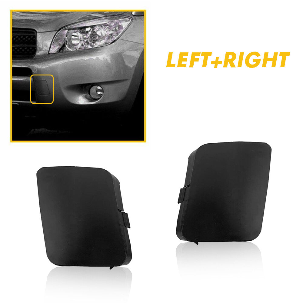 2-Piece Front Bumper Tow Hook Protector Cover for RAV4 2006, 2007, and 2008 (Black) n