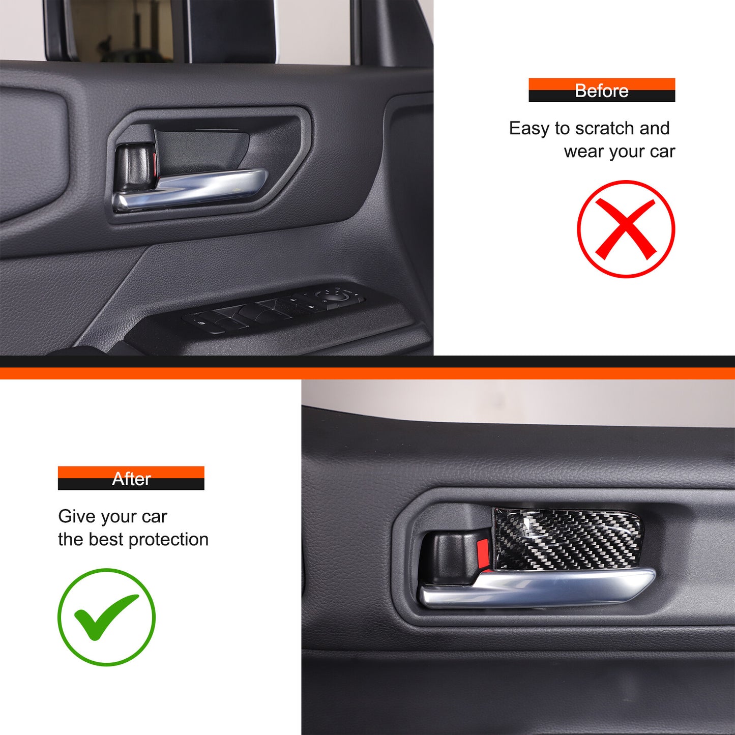 Carbon fiber interior door cup cover sticker for 2024-25 Prado for Land Cruiser - n