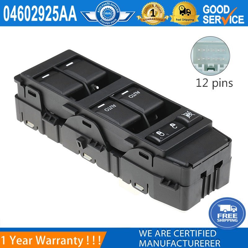 Front door main power window switch 04602925AA. Applicable to for Chrysler for Dodge vehicles from 2007 to 2014.