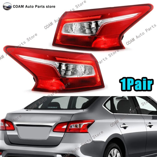 A pair of LED taillights for Nissan Sentra 2016 - 2018 turn signals.