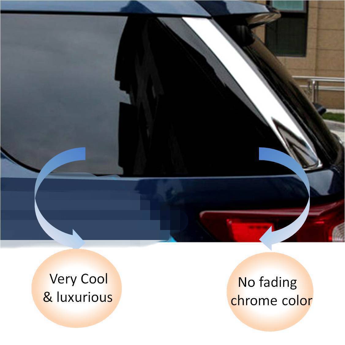 for Ford Explorer 2011-2019 Chrome ABS Rear Trunk Window Triangle Cover Trim 2Pc