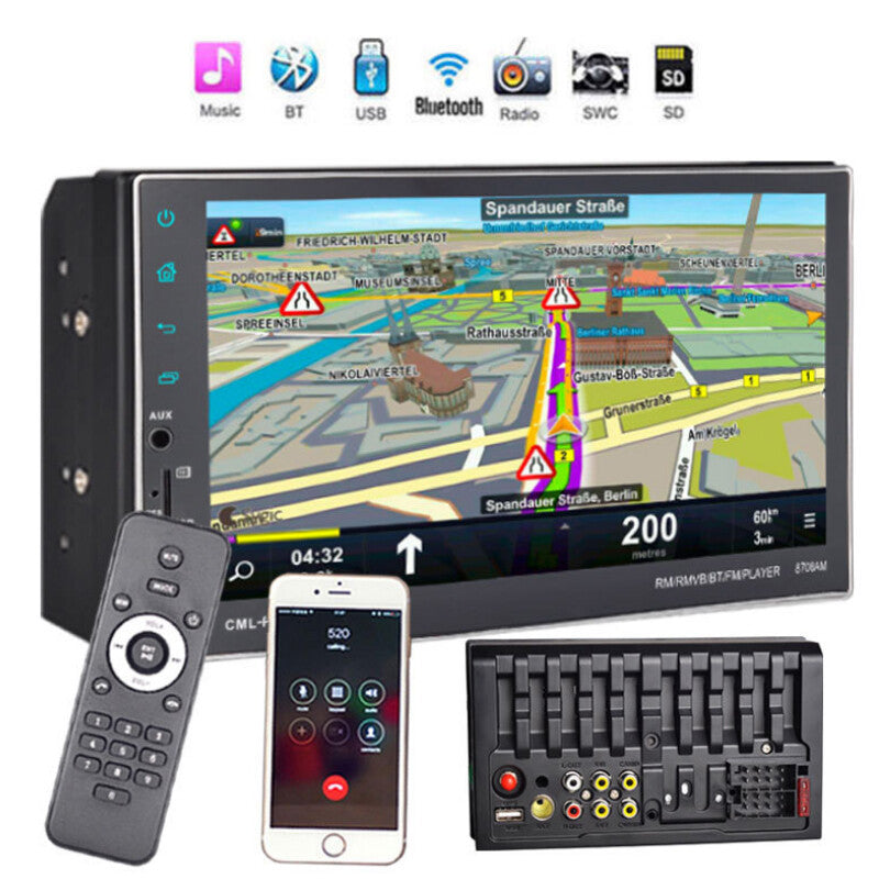 7-inch Car GPS Navigation Radio MP5 Player Rearview 2 DIN Stereo Touchscreen n
