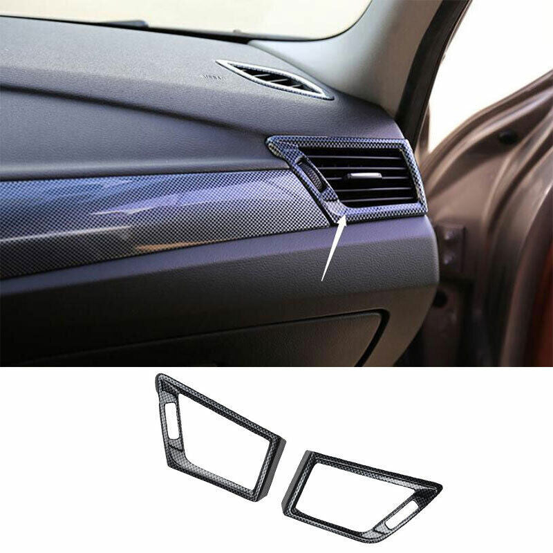 for BMW 2013-15 E84 X1 ABS Carbon Fiber Dashboard Upper Air Outlet Vent Trim 2P