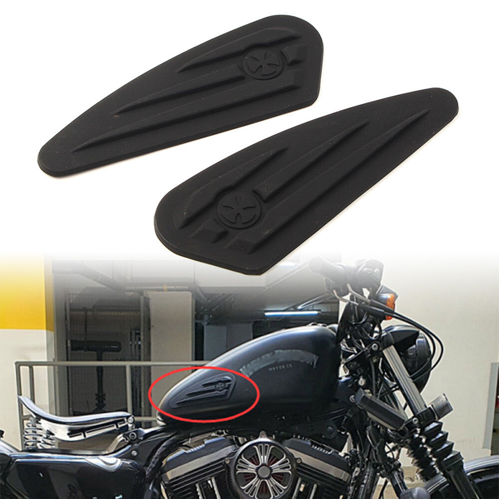 Tank Traction Side Pad Gas Fuel Knee Grip Decals for Harley Softail Sportster Q