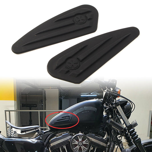 Tank Traction Side Pad Gas Fuel Knee Grip Decals for Harley Softail Sportster Q