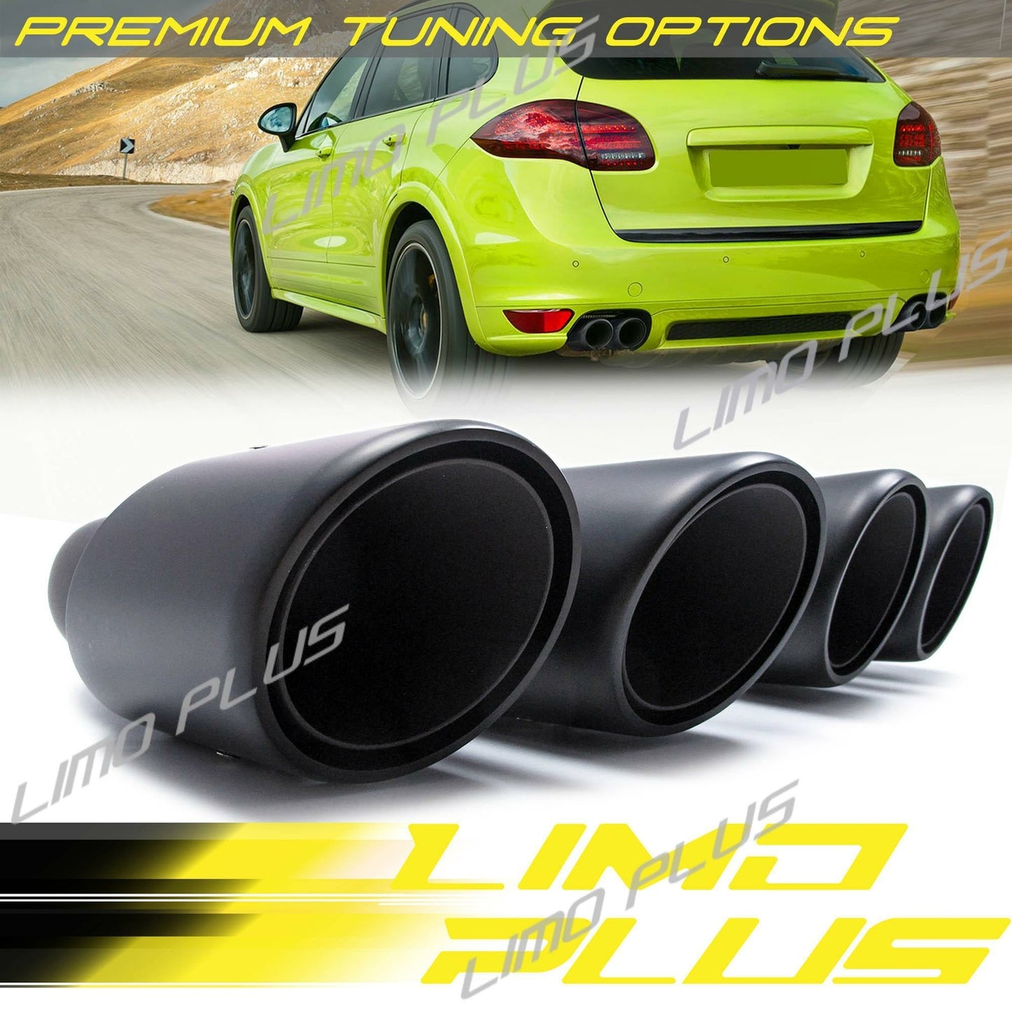 Matte Black Exhaust Tips Muffler Pipe for Porsche for Cayenne 2011-2014 Short Ends Q