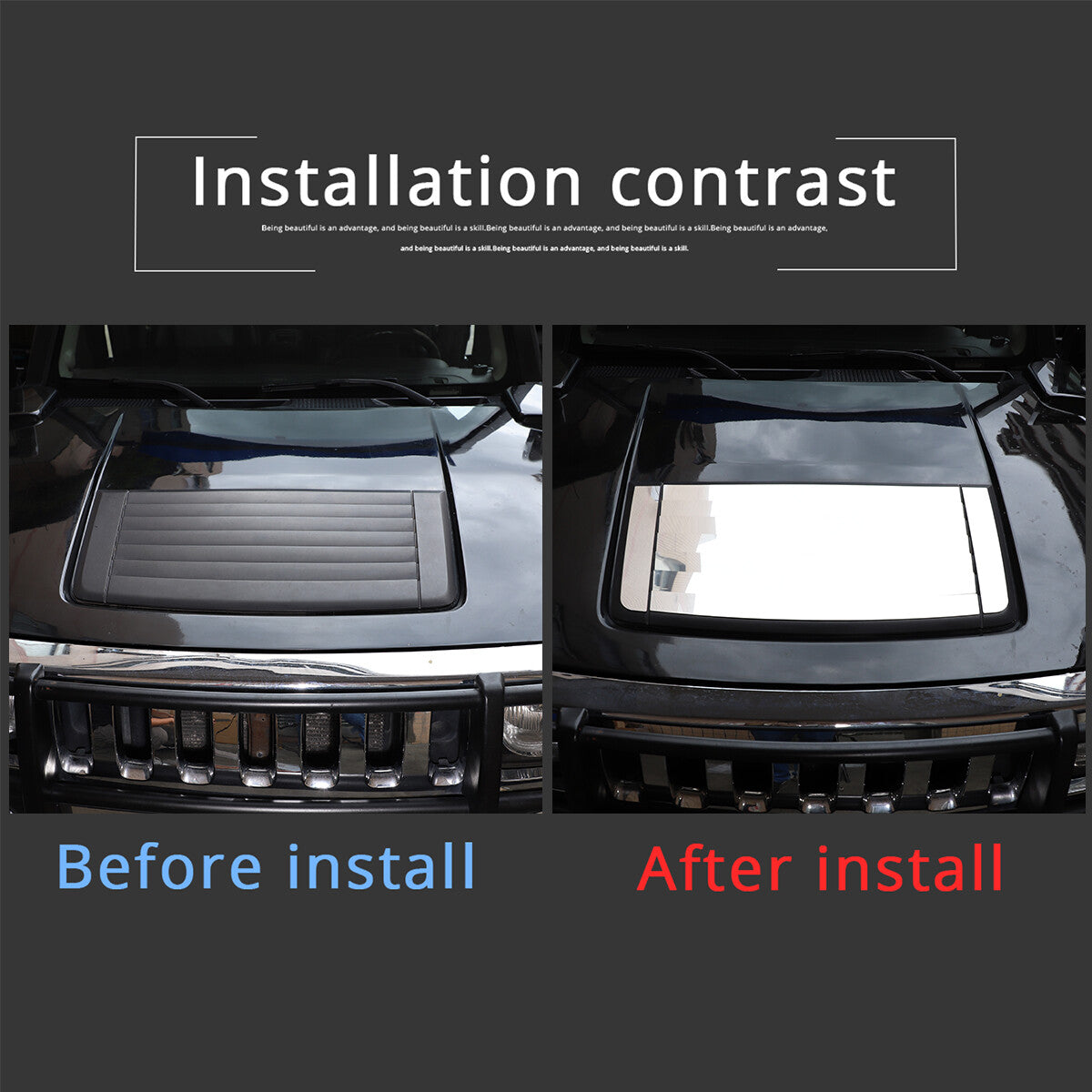 9-Piece Stainless Steel Chrome-Plated Ventilation Exterior for 2006-2009 for Hummer H3