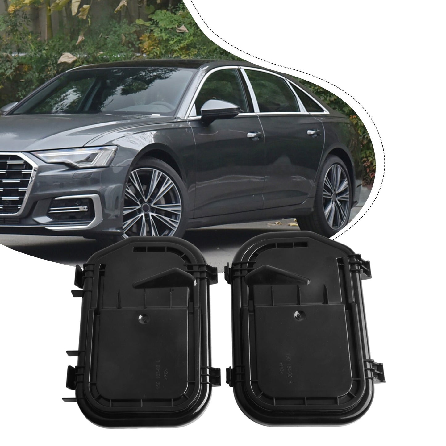 2PCS Left Right Side Headlight Cover Cap 4F0941158 4F0941159 for A6 for S6 v
