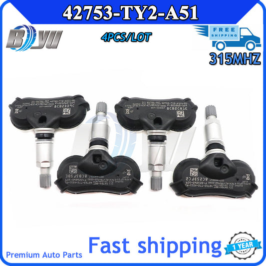 4-pack TPMS tire pressure monitoring system sensors for Acura TL ZDX RLX 315MHz v