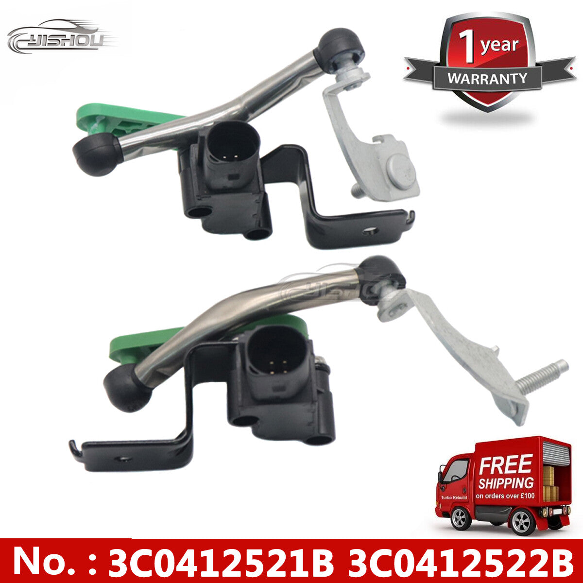 Front L+R headlight level sensor applicable to for Audi Q3, for Volkswagen for Golf GTI, for Passat CC, R32 (Rabbit)