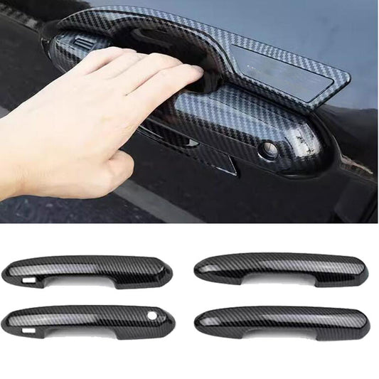 4pcs Carbon Fiber ABS Side Door Handle Covers Trim for Toyota Highlander 2021-23