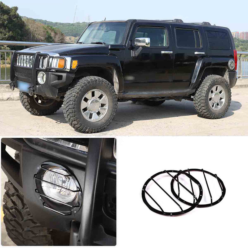 Black carbon steel taillight decorative frame cover suitable for Hummer H3 2005-2009- v