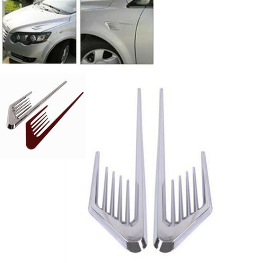 2PCS Air Vent Fender Stick On Decal Trim Sticker Fit For Hood Grille Side Door