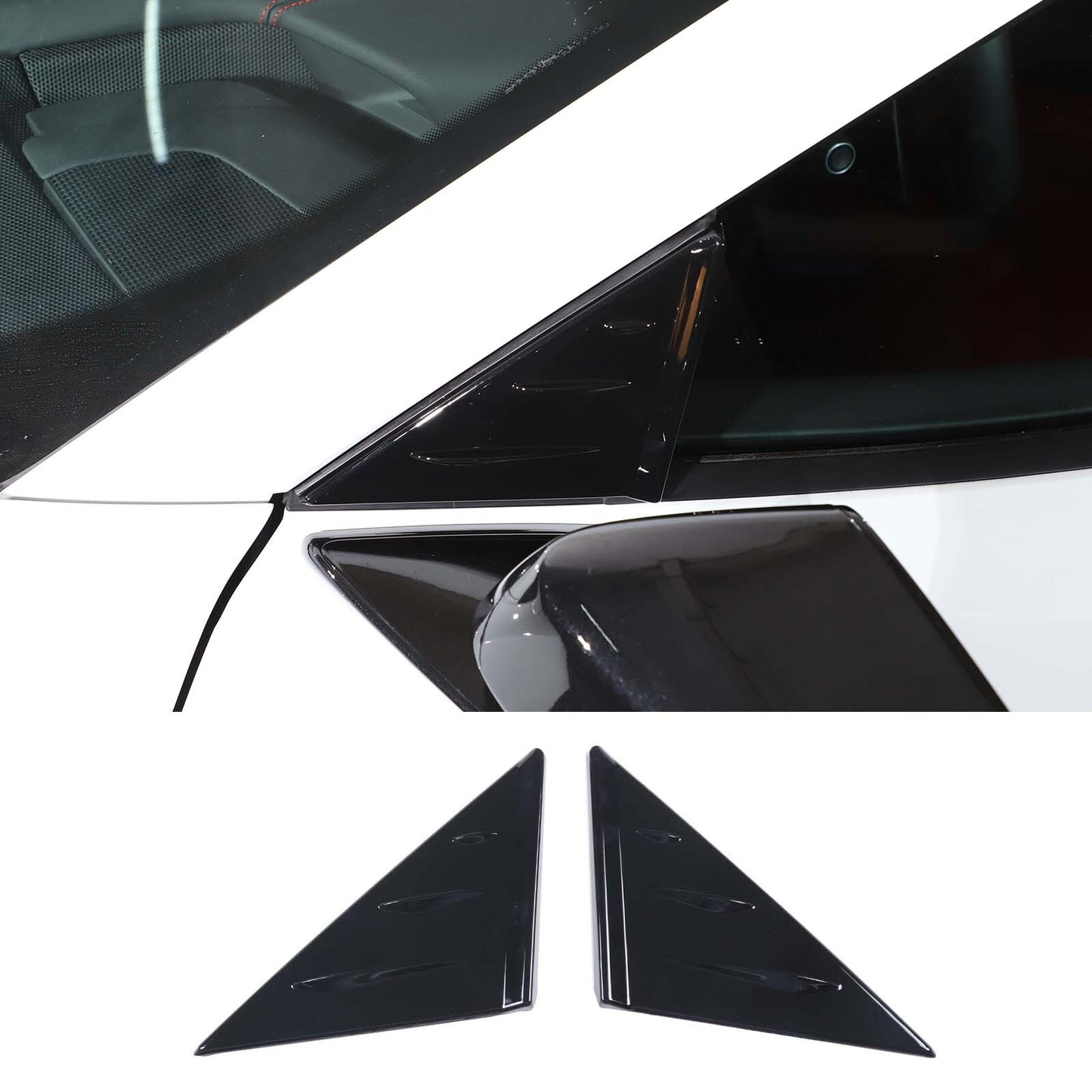 Black stainless steel rear fog light cover trim for Corvette C7 2014-2019