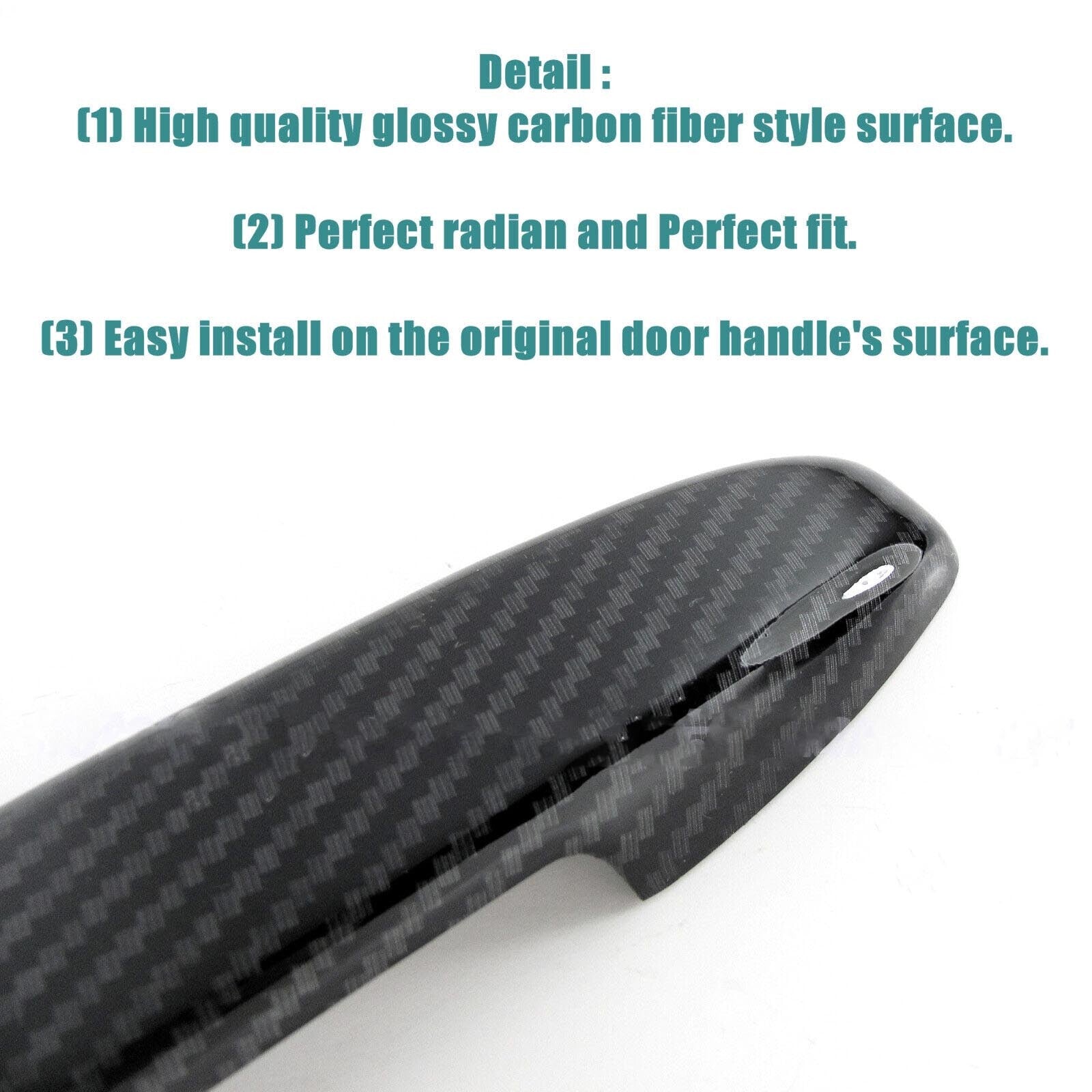 Shiny Carbon Fiber Side Handle Covers for 2003-2011 for Mazda RX-8 Coupe