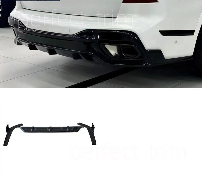 for BMW X7 G07 2023-2024 ABS Glossy black Rear Bumper Diffuser Lip cover 3pcs Q