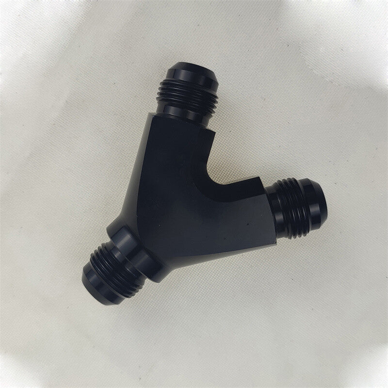 2pcs -10AN AN 10 Y Fuel Block Fitting Junction Coupler Adapter -10/-10/-10 Black