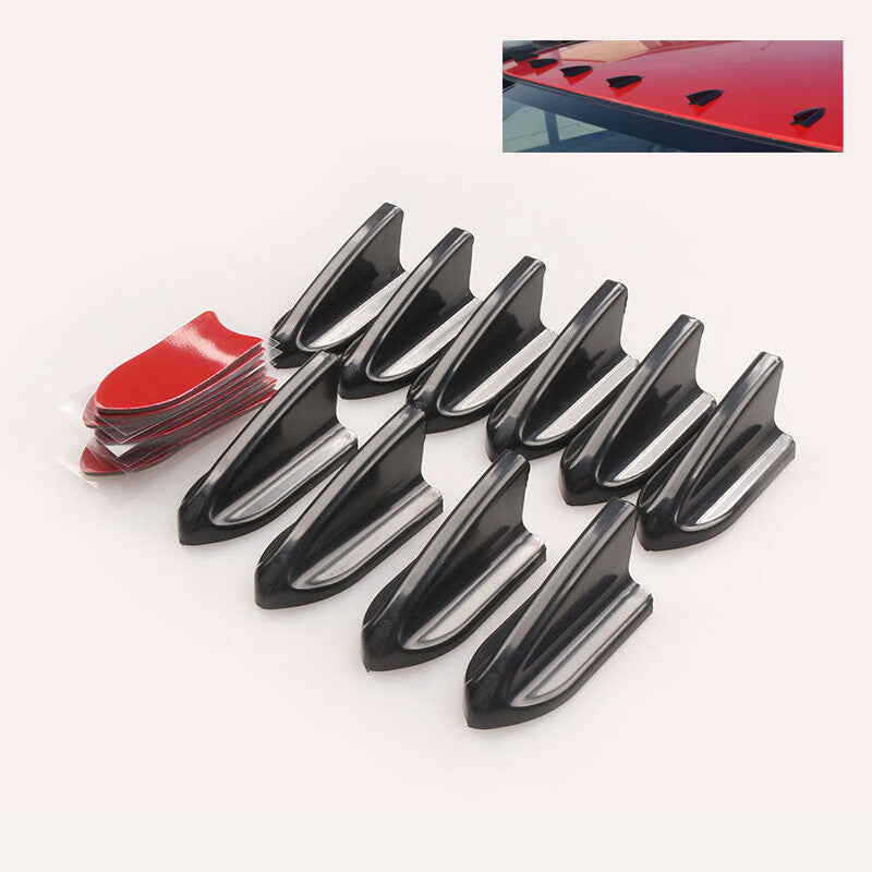 10pcs Shark Fin Diffuser Vortex Generator Universal Car Roof Spoiler Bumper BK Q
