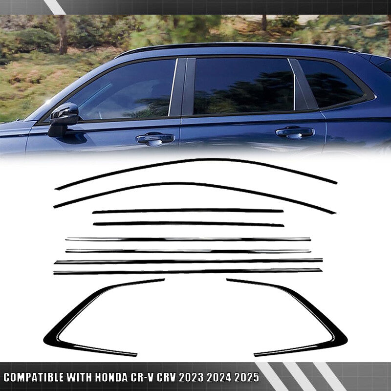 Window Sill Molding Strip Cover Trim for Honda CR-V CRV 2023-2024 Glossy Black