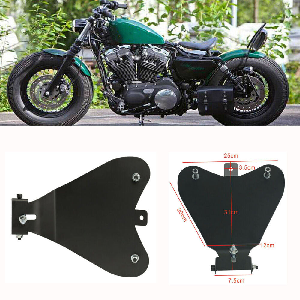 3 Single- for seat spring mounting bracket base plate, black, for Honda Chopper Bobber