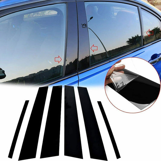 For 2011-17 for BMW 5 Series 528i 535i 550i Piano Black Pillar Post Door Window Trim
