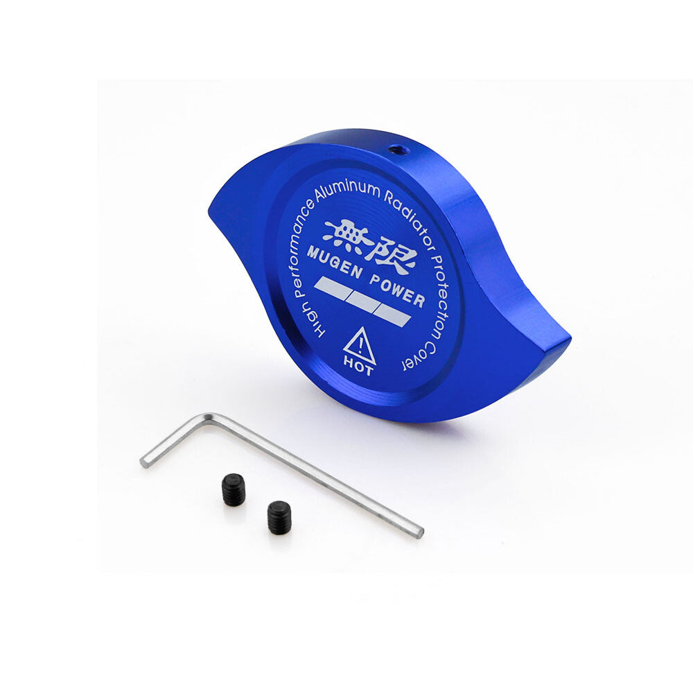 New Blue JDM Power Billet Aluminum Cooling Radiator Protection Cap Cover