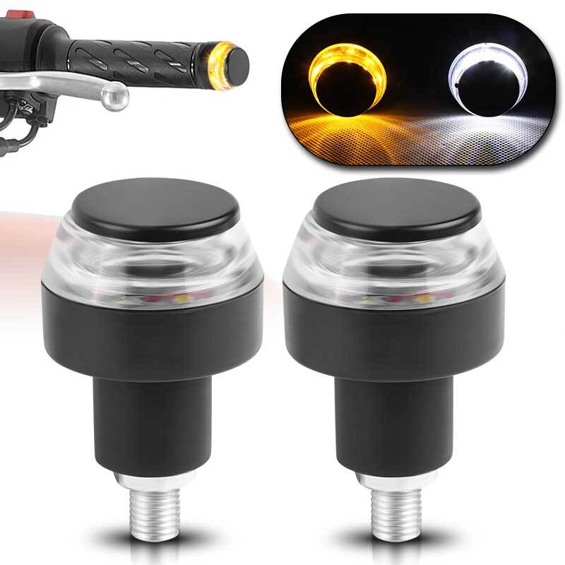 2x 7/8 Handle Bar End LED Turn Signals Light Lamp Blinker Universal Motorcycle Q