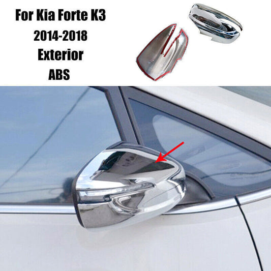 Fit for Kia Forte K3 2014-18 ABS Chrome Door Side Rear View Mirror Cover Trim 2X