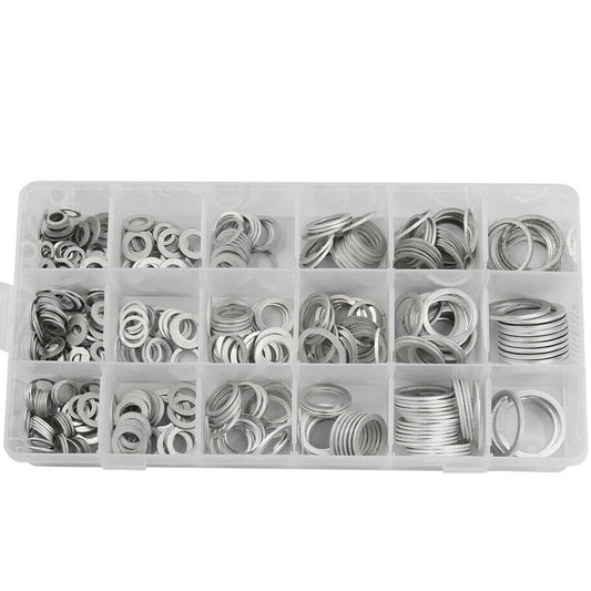 Car Oil Drain Plug Aluminum Solid Crush Washer Seal O-Ring Gasket Kit W/Box