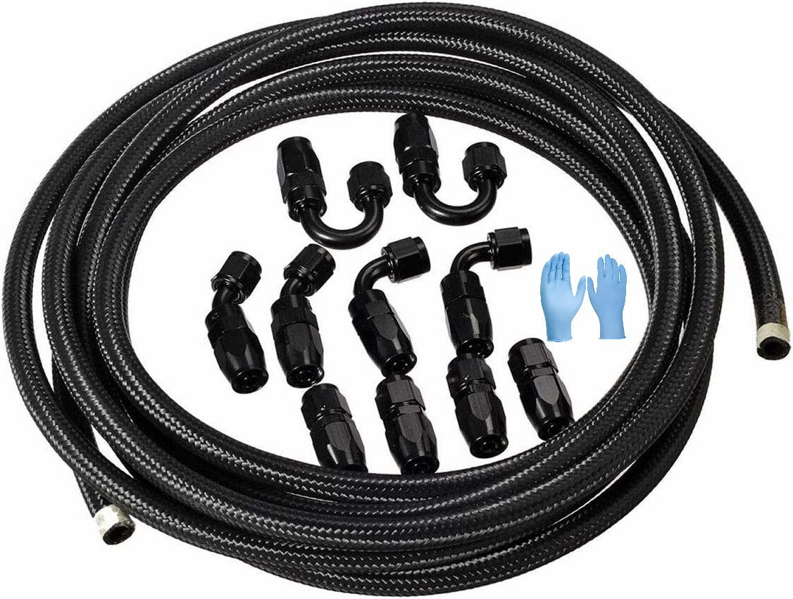 10AN Fuel Hose Kit 20ft Nylon T304 Braided 5/8 inch CPE Fuel Hose 10AN Accessories