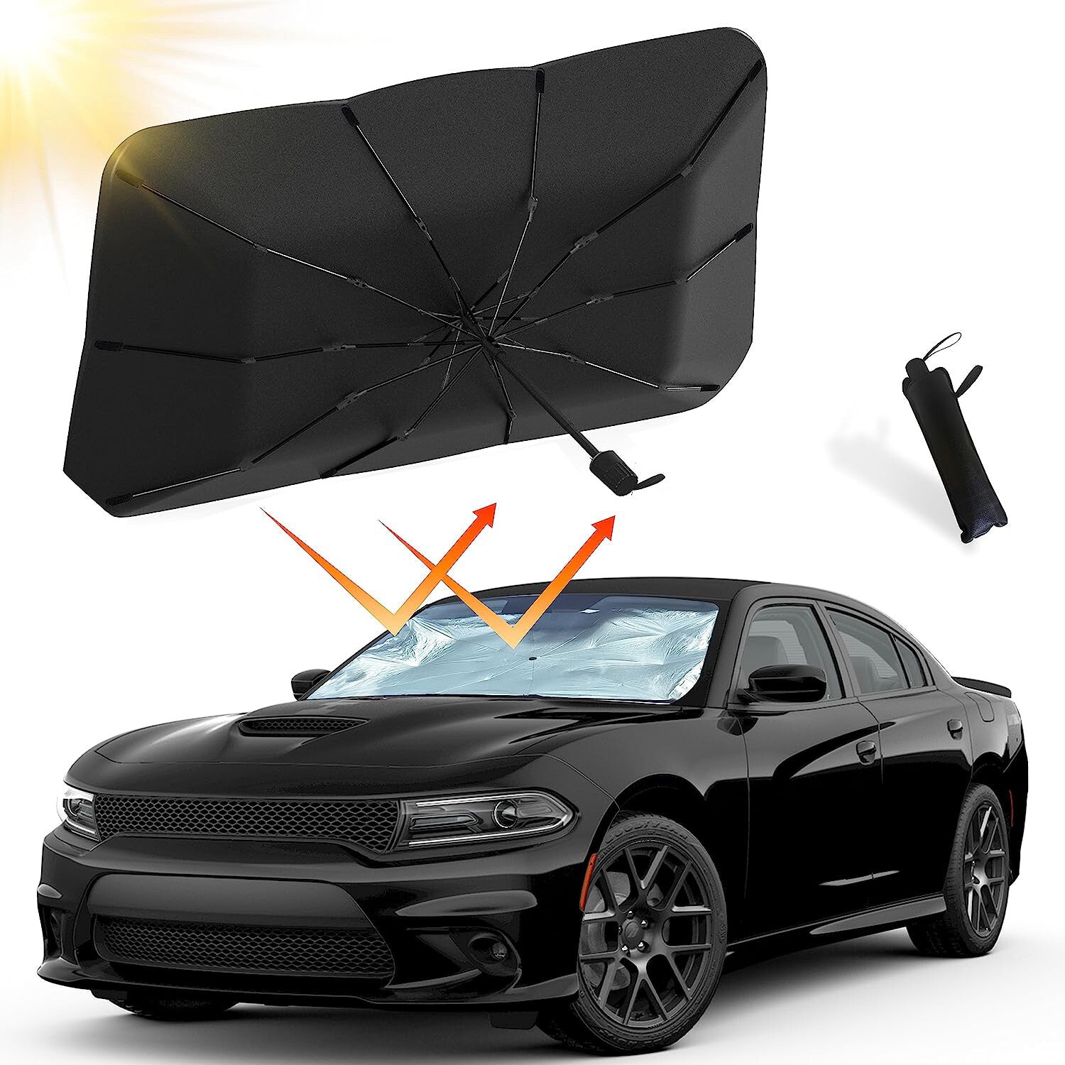 Foldable UV shield for Honda car windshields - n