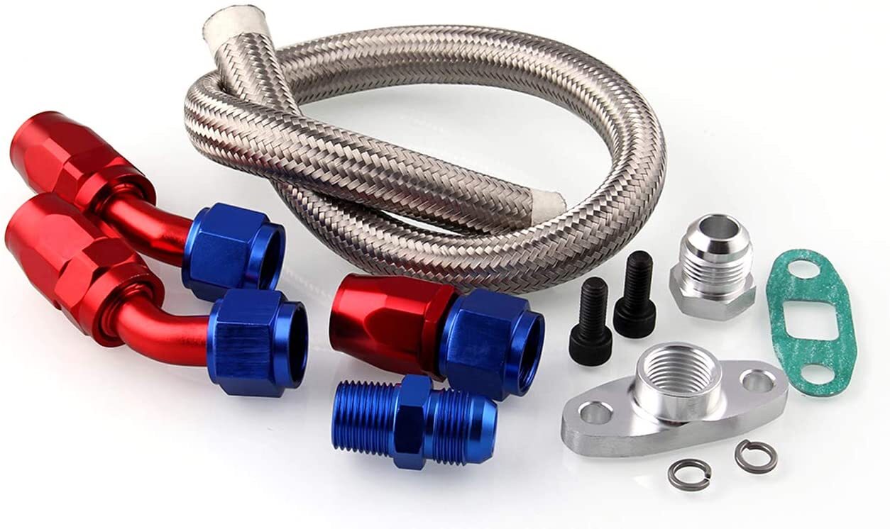 10A Turbo Recirculation Drain Kit Charger Stainless Steel 40-inch 1/8 Inlet Oil +21