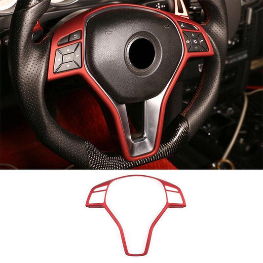 for Benz E-Class W212 2011-2015 Matte Red Steering Wheel Frame Cover Trim 1PCS
