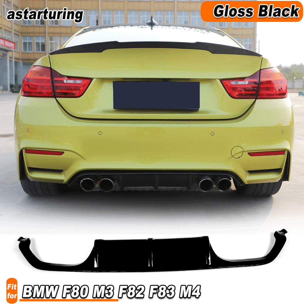 Fit for BMW F80 M3 F82 F83 M4 2014-19 Gloss Black Rear Bumper Diffuser Lower Lip