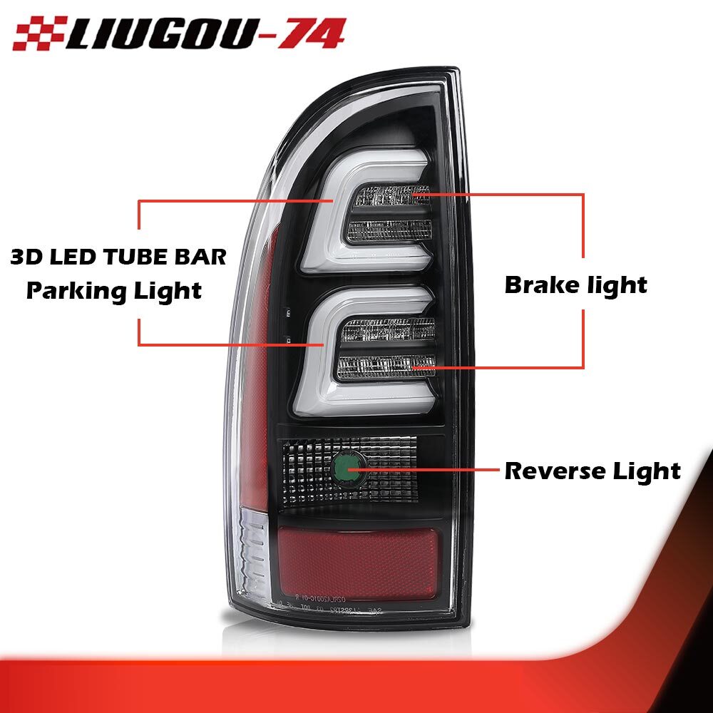 [3D LED tube strip] Tail light brake parking light suitable for 05-15 for Tacoma brand new - v